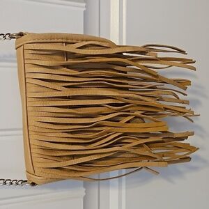 Tan Fringe Crossbody Bag
